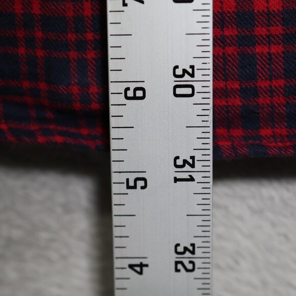 Shades of Grey Micah Cohen Shirt Mens Large Red Navy Plaid Flannel Button Down - Picture 7 of 11